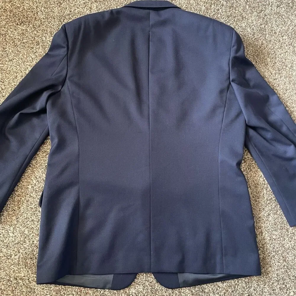 Oscar de la Renta navy blue two button suit jacket blazer men’s size 44R